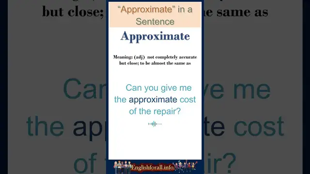 Video thumbnail for Approximate meaning | Approximate in a Sentence | Most common words in English #shorts