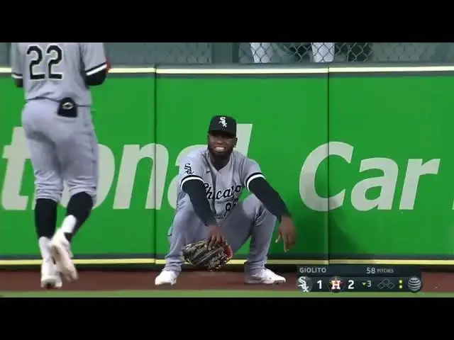 'Video thumbnail for Luis Robert MAKES a Jumping Catch at the Wall to ROB Kyle Tucker! | Chicago White Sox | 4/1/2023'