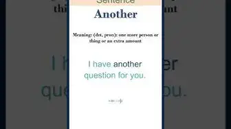 Video thumbnail for Another meaning | Another in a Sentence | Most common words in English #shorts