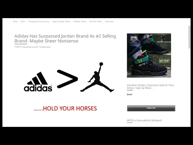 Video thumbnail for Adidas Has Surpassed Jordan Brand As #2 Selling Brand- Maybe Sheer Nonsense
