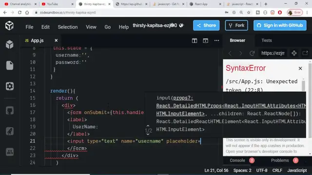 Video thumbnail for React Handling Forms Submission Tutorial for Beginners