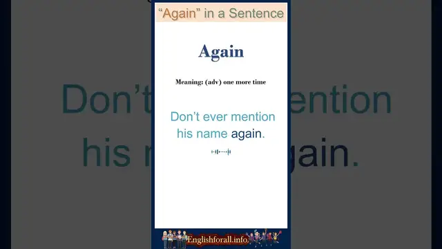 Video thumbnail for Again meaning | Again in a Sentence | Most common words in English #shorts