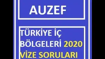 Video thumbnail for Türkiye İç Bölgeleri 2020 Vize Soruları