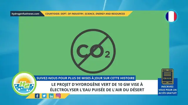 Video thumbnail for [French] 10GW green hydrogen project aims to electrolyze water drawn from desert air