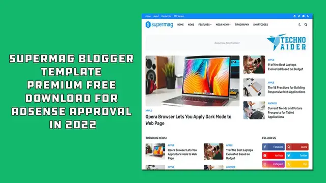 'Video thumbnail for Supermag Blogger Template Premium Free Download For AdSense Approval In 2022'