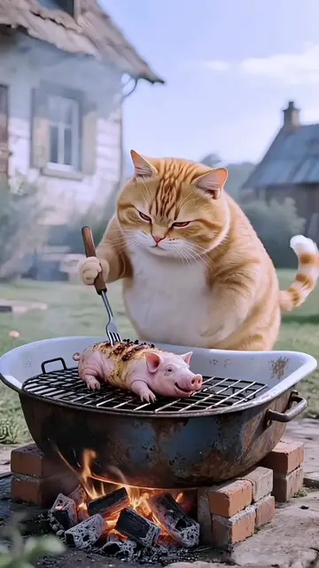 Video thumbnail for Orange cat sets a trap