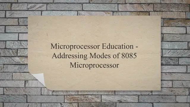Video thumbnail for Microprocessor Education - Addressing Modes of 8085 Microprocessor