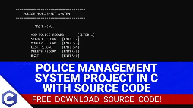 Video thumbnail for Police Management System Project in C with Source Code (Free Download) 2022