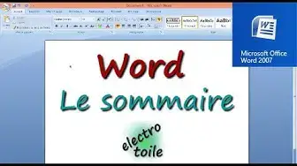 Video thumbnail for Initiation Word - Le sommaire ou Table des matières