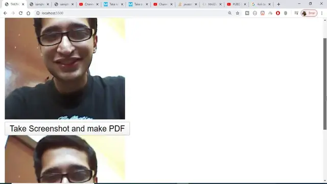 Video thumbnail for html2canvas jspdf tutorial example to take screenshot and saving as PDF File