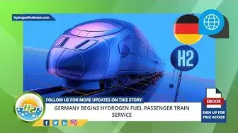 Video thumbnail for Germany begins hydrogen fuel passenger train service