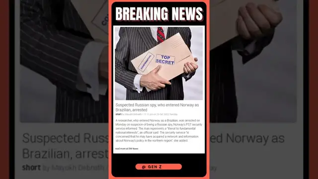 Video thumbnail for Current Events | Why this Russian Spy Posed as a Brazilian to Infiltrate Norway | #shorts #news