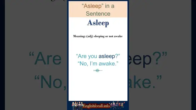 Video thumbnail for Asleep Meaning | Asleep in a Sentence | Most common words in English #shorts