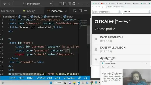 Video thumbnail for How to Validate HTML5 Forms Using Custom Pattern Attribute & Regular Expressions in Javascript