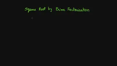 'Video thumbnail for Square root by prime factorization method'