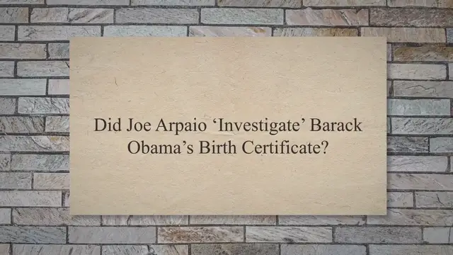 Video thumbnail for Did Joe Arpaio ‘Investigate’ Barack Obama’s Birth Certificate?