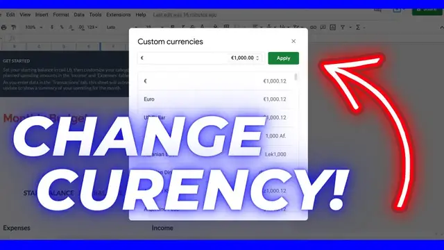 'Video thumbnail for How to Change Google Sheets Currency in 1 Minute!'