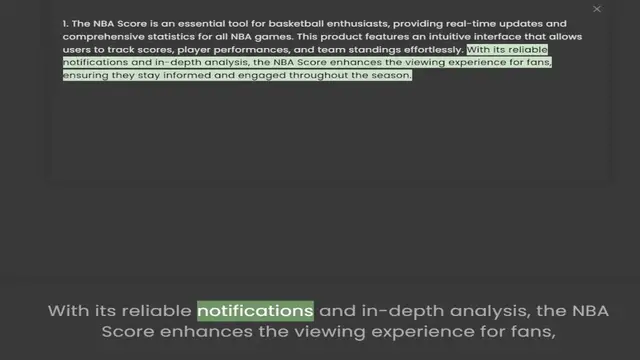 Video thumbnail for 1. The NBA Score is an essential tool for basketball enthusiasts, providing real-time updates and comprehensive statistics for all NBA games. This product features an intuitive interface that allows users to track scores, player performan