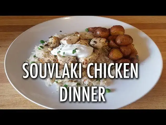 Video thumbnail for Oven-Baked Souvlaki Chicken w/ Lemon-Pea Pilaf & Potatoes | Dinner Recipe | Cooking with Anadi