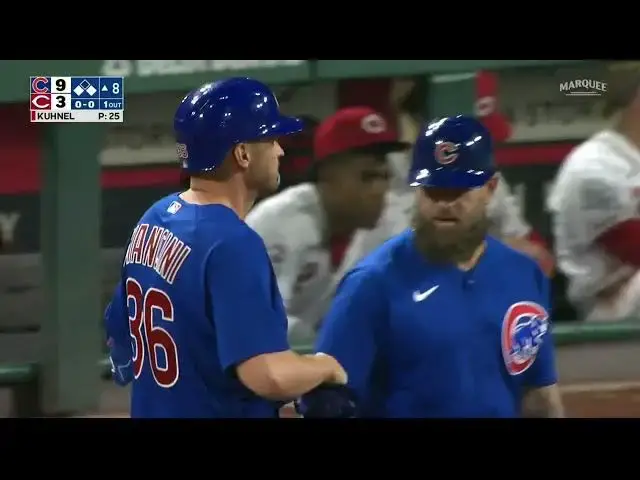 'Video thumbnail for Trey Mancini KNOCKS a RBI Forceout, Scoring Dansby Swanson! | Chicago Cubs | 4/4/2023'