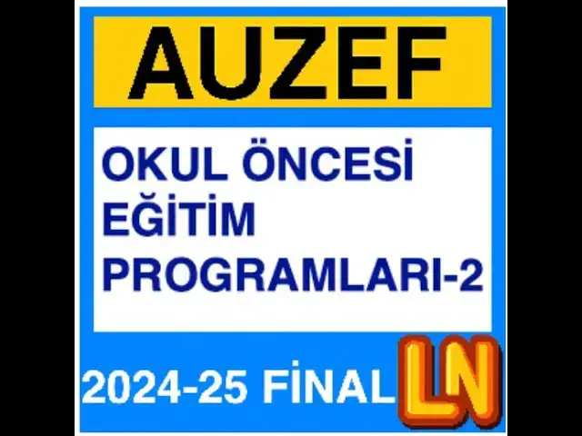 Video thumbnail for Auzef Okul Öncesi Eğitim Programları - 2 2024 - 2025 Final Soruları