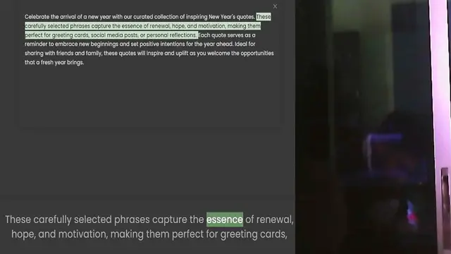 Video thumbnail for Celebrate the arrival of a new year with our curated collection of inspiring New Year's quotes. These carefully selected phrases capture the essence of renewal, hope, and motivation, making them perfect for greeting cards, social media po