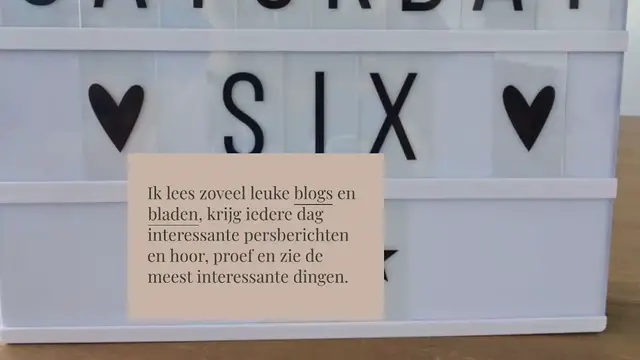 Video thumbnail for Saturday Six – zien, beleven, doen, lezen, kopen en proeven