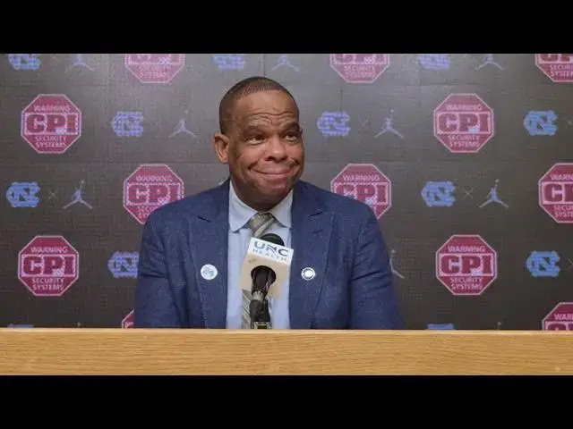 Video thumbnail for #UNC coach Hubert Davis after win over Navy