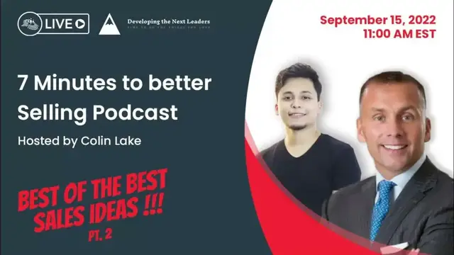 'Video thumbnail for 7 Minutes to Better Selling Podcast Ep. 29 - Part 2'