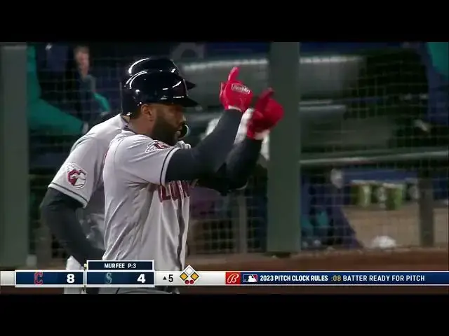'Video thumbnail for Amed Rosario KNOCKS a RBI Single, Scoring Myles Straw! | Cleveland Guardians | 3/31/2023'