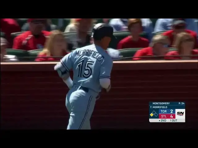 'Video thumbnail for Whit Merrifield CRANKS a Sacrifice-Fly, Scoring  Alejandro Kirk! | Toronto Blue Jays | 4/2/2023'