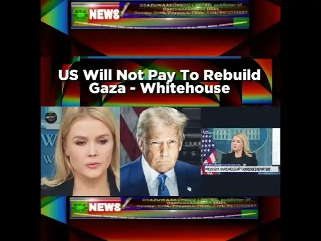 Video thumbnail for US Will Not Pay To Rebuild Gaza - Whitehouse