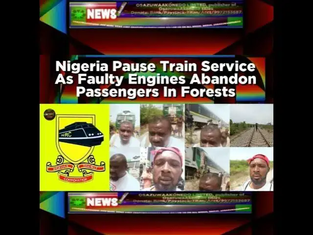 Video thumbnail for Nigeria Pause Train Service As Faulty Engines Abandon Passengers In Forests