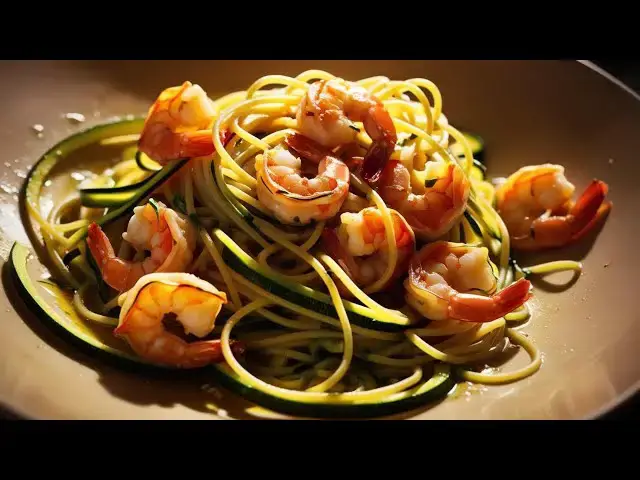 Video thumbnail for Delicious Garlic Shrimp Zucchini Spaghetti with Bold Flavor
