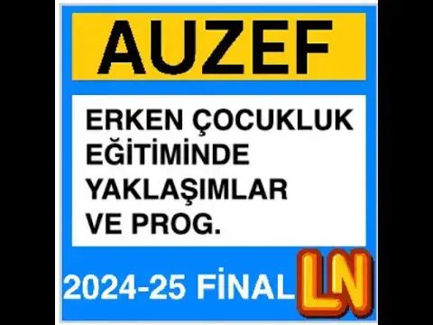 Video thumbnail for Auzef Erken Çocukluk Eğitiminde Yaklaşımlar ve Programlar 2025 Final Soruları