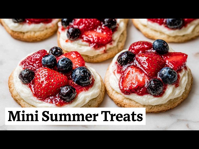 Video thumbnail for Fresh Berry Mini Fruit Pizzas Everyone Loves