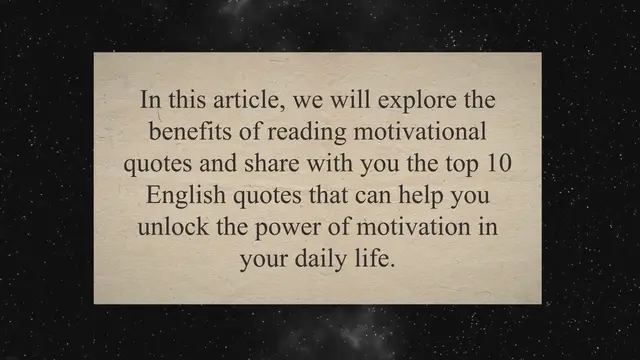 'Video thumbnail for Unlocking the Power of Motivation: Top 10 English Quotes to Inspire and Empower Your Daily Life'