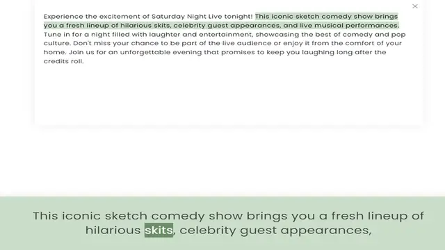 Video thumbnail for you a fresh lineup of hilarious skits, celebrity guest appearances, and live musical performances. Tune in for a night filled with laughter and entertainment, showcasing the best of comedy and pop culture. Don't miss your chance to be par