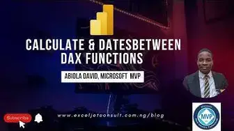 Video thumbnail for Calculate and Datesbetween Dax Functions