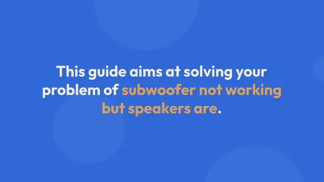 Video thumbnail for 6 Solutions Subwoofer Not Working But Speakers Are