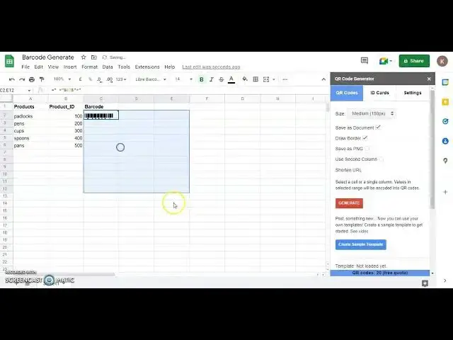Video thumbnail for How to generate Barcodes in Google Sheets
