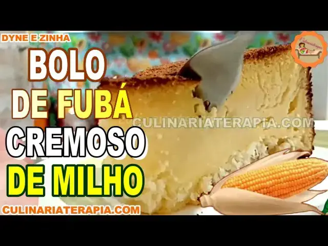 'Video thumbnail for Bolo Cremoso de Fubá de Milho – Bolo Fácil de Fazer no Liquidificador'