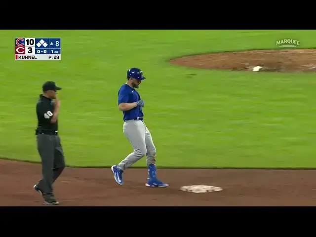 'Video thumbnail for Patrick Wisdom SMACKS a RBI Double, Scoring Ian Happ! | Chicago Cubs | 4/4/2023'