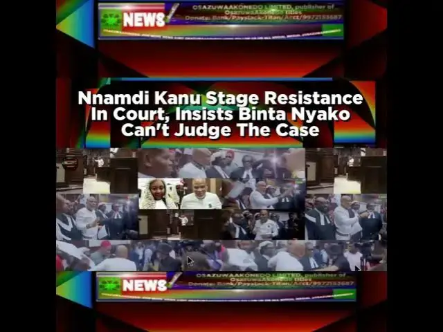 Video thumbnail for Nnamdi Kanu Stage Resistance In Court, Insists Binta Nyako Can't Judge The Case