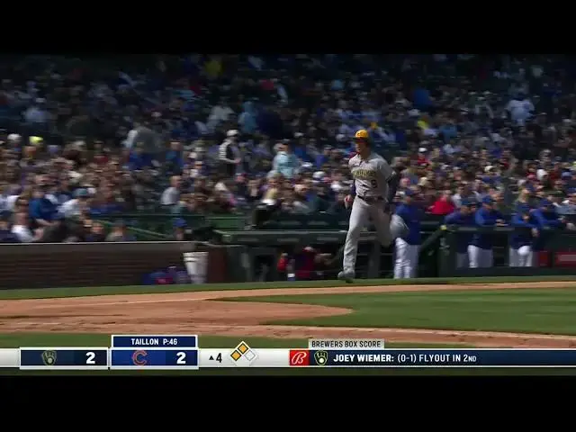 'Video thumbnail for Garrett Mitchell CRUSHES a RBI Triple, Scoring Brian Anderson! | Milwaukee Brewers | 4/2/2023'
