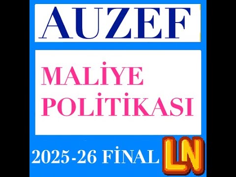 Video thumbnail for Maliye Politikası 2025-2026 Final Soruları