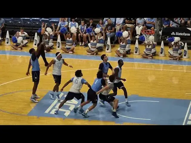 'Video thumbnail for Complete first half of the Oct. 4 #UNC scrimmage, after which the White team led the Blue team 30-25'