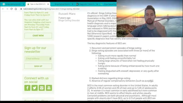 'Video thumbnail for DSM 5: What is the Definition of Binge Eating Disorder?'