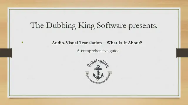 Video thumbnail for Audio Visual Translation – What Is It About? (Case Study)
