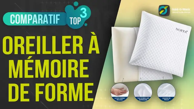 Video thumbnail for ⭐️ MEILLEUR OREILLER À MÉMOIRE DE FORME (2022) - Comparatif & Guide d'achat